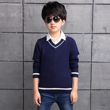 Коллекция года, Детский свитер зимний теплый свитер с v-образным вырезом для мальчиков, детская одежда для детей зимняя одежда