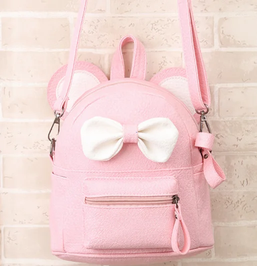 

Cute New Tide Children Mikey Schoolbag Preppy Style Teenage Girls Personality Bow Backpack Femme Multi-function Travel Bags D146