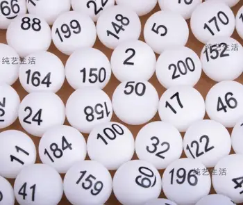 

White color digital number1 to 200 game balls pingpong ball lottery draw ball