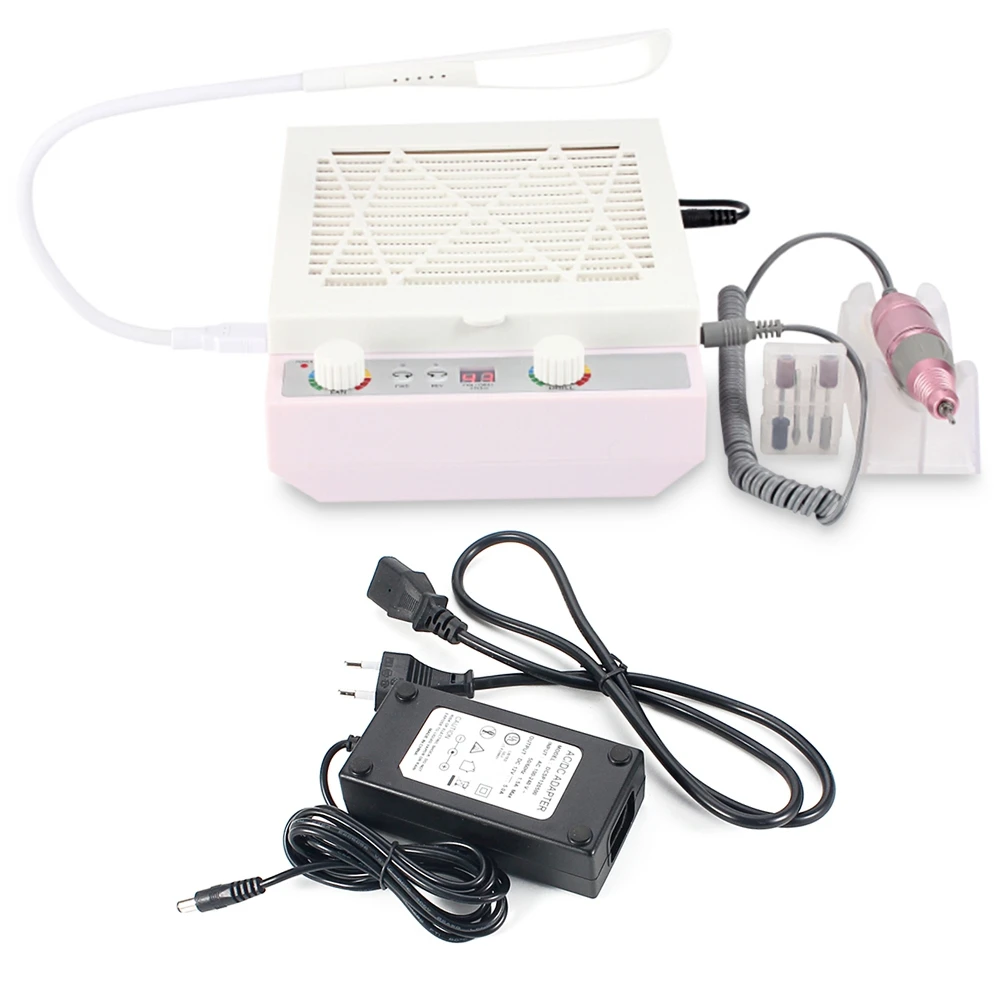 

45W New Strong Power Nail Dust Collector Nail Fan Art Salon Suction Dust Collector Machine Vacuum Cleaner with Polish Pen