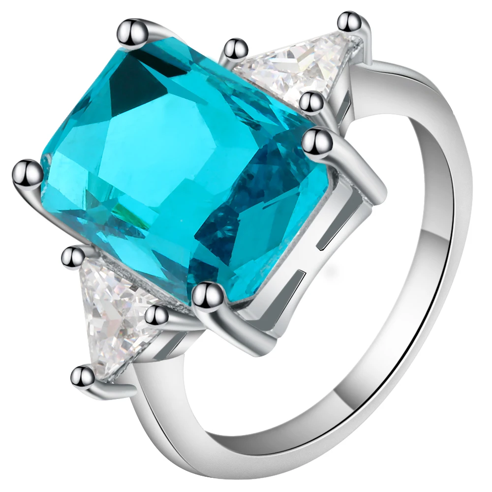Женское кольцо с микро цирконием большие квадратные кольца фианитом AAA|zircon