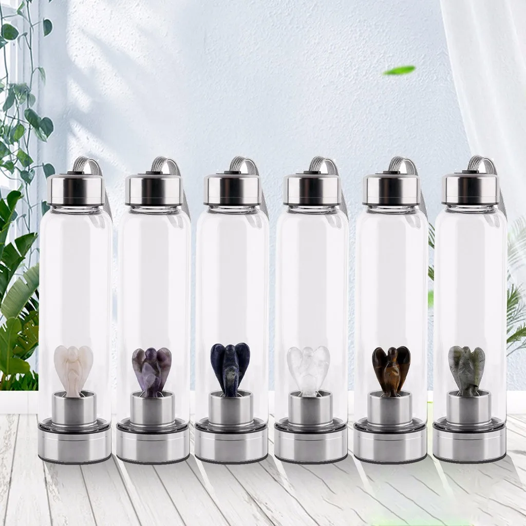 

Angel Natural Crystal Point Healing Wand Quartz Crystal Water Bottle NEW ARRIVED #0531
