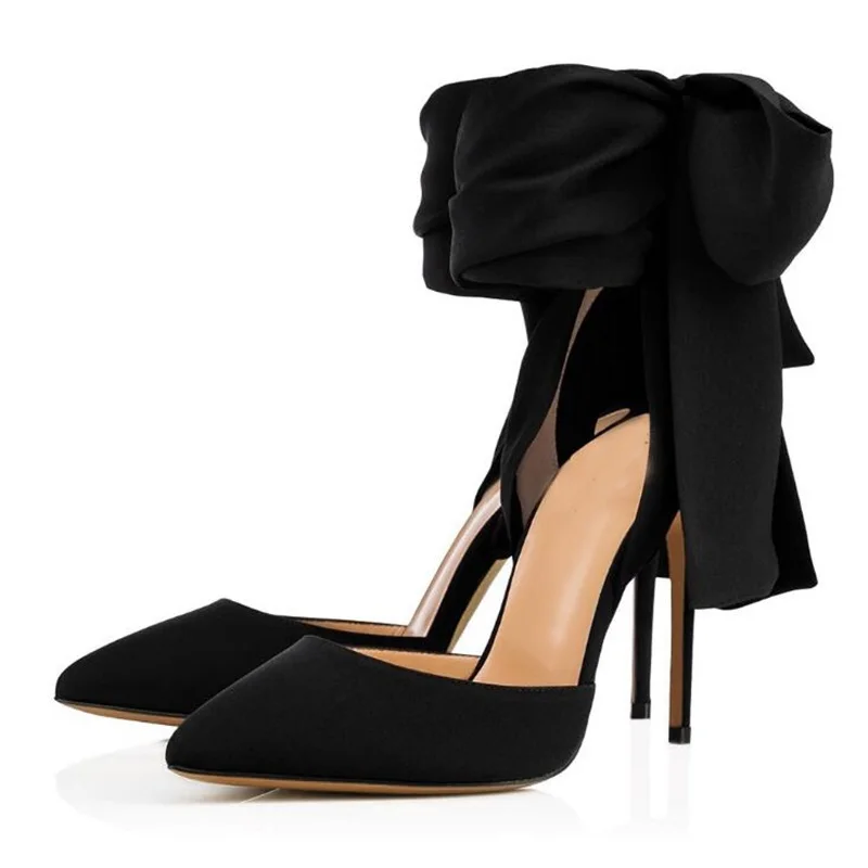 Red Black Silk Shoes Summer Woman Sandals Ankle Lace Up Design Sexy Pumps Elegant Decor Thin Heel Female Party Dress Shoes