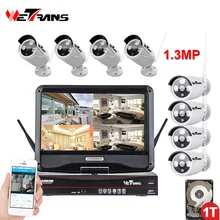 Wireless Security Camera System HD 960P 10.1 Inch Display NVR Outdoor 20m Night Vision Waterproof Video Surveillance Wifi System