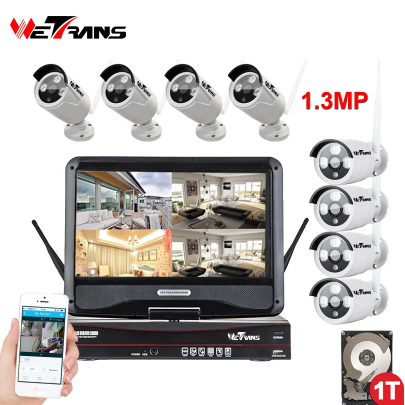 

Wireless Security Camera System HD 960P 10.1 Inch Display NVR Outdoor 20m Night Vision Waterproof Video Surveillance Wifi System