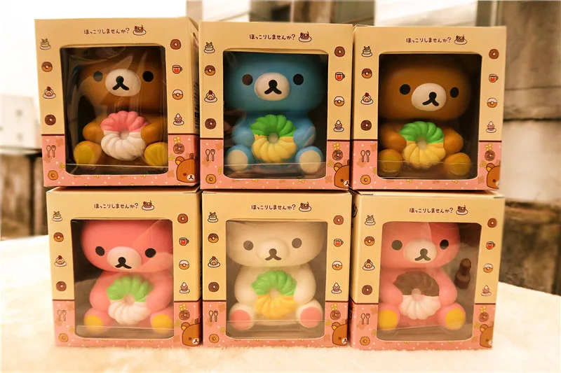 ; 6 шт./лот Rilakkuma jumbo медленно распрямляющийся мягкий кавайный мягкий игрушка очаровательны kuwaii игрушки 6 цветов