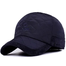 2017 Теплая Зима Бейсболка Мужчины Марка Snapback Черные Твердые Бейсбол Кости Мужские Зимние Шапки