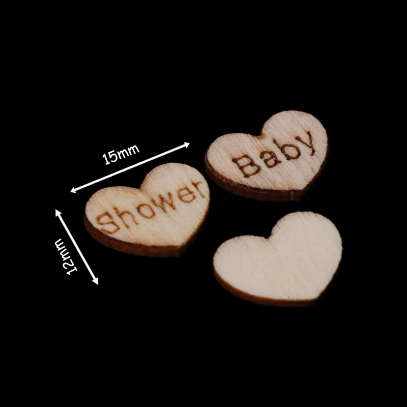 200 шт BABY SHOWER деревянные Сердца Конфетти Для украшения стола вечерние творчество, рукоделие, Декор