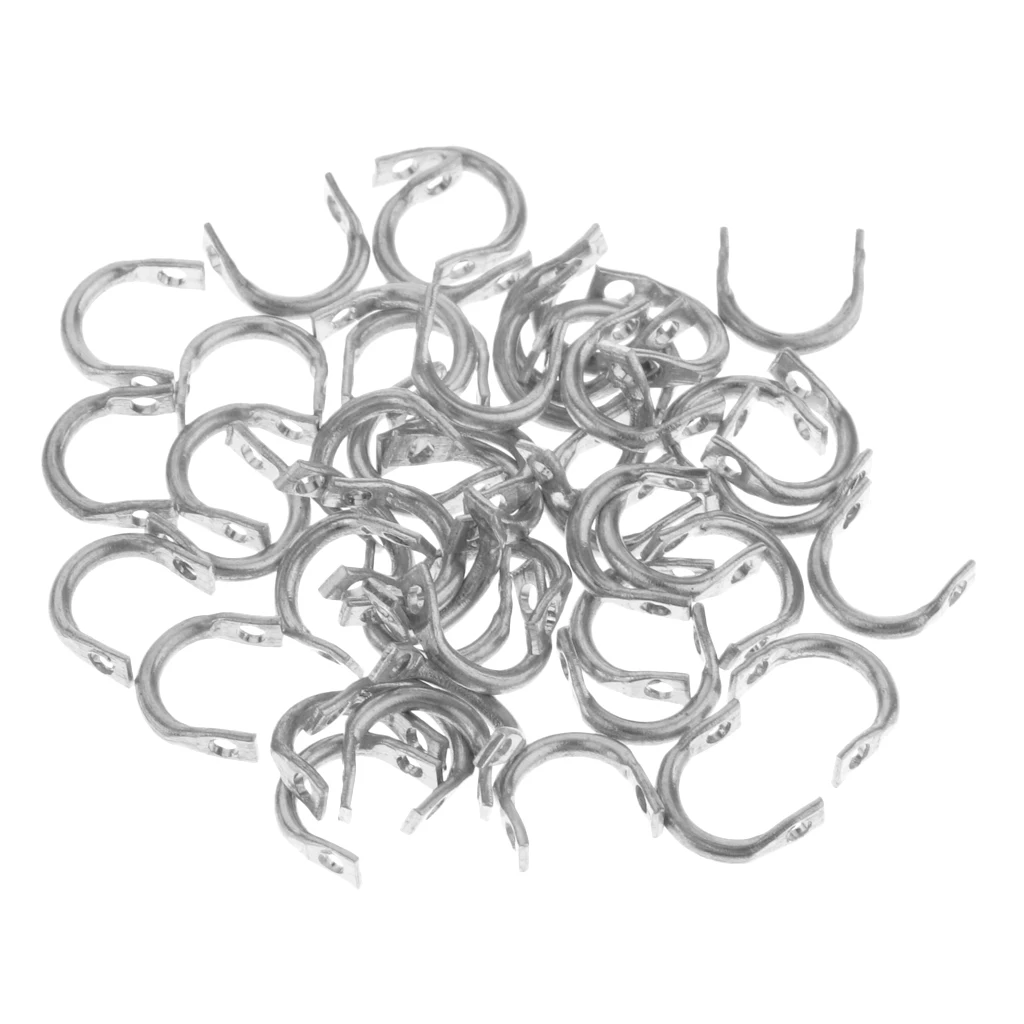 50pc Easy-Spin Clevises Clevis Stainless Steel DIY Spinnerbaits Fishing Lure Accessories Tackle Craft S/M/L