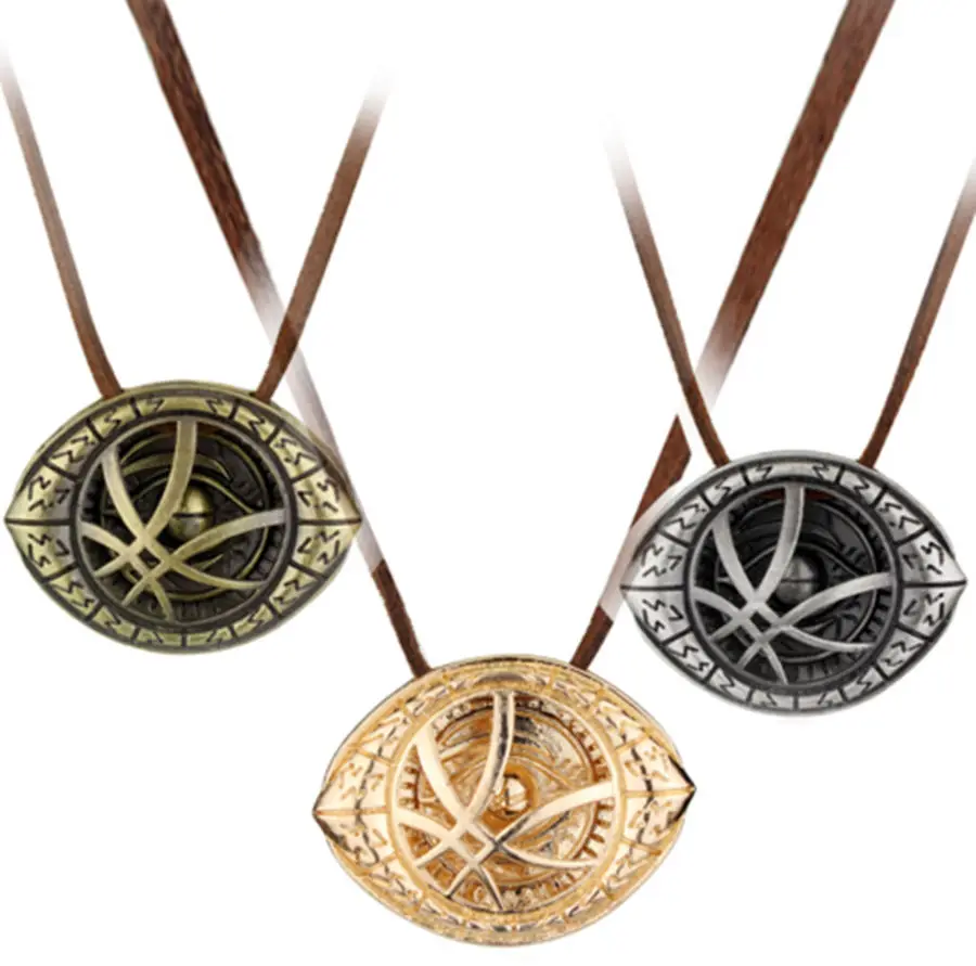 

Eye of Agamotto Doctor Strange Amulet Alloy Pendant Leather Necklace Xmas Gifts