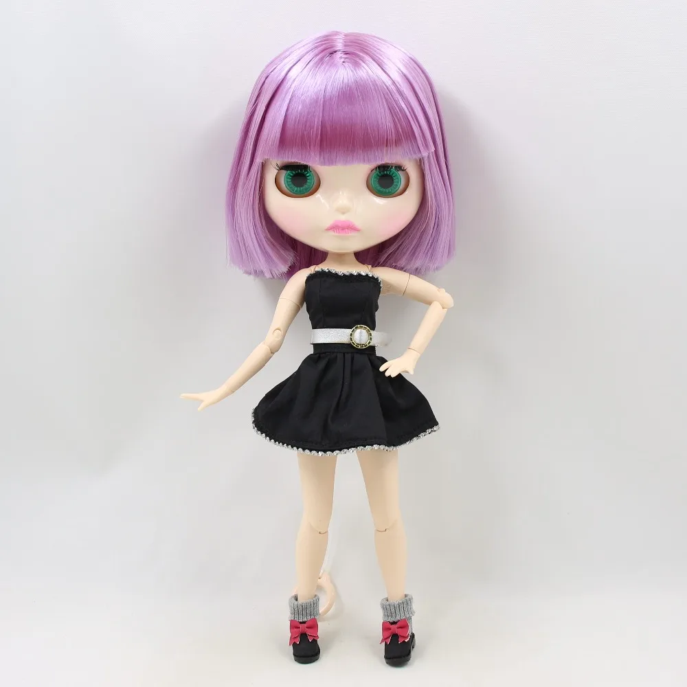 Кукла ICY DBS Blyth BL2137 фиолетовые волосы блестящее лицо новая Лицевая панель губы