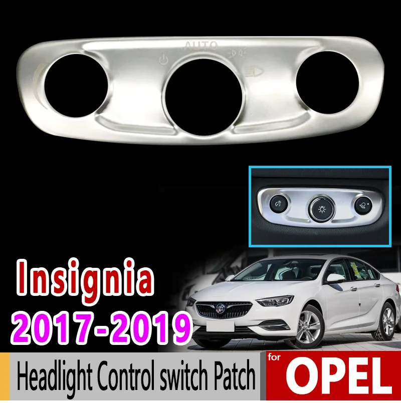 

for Opel Insignia B MK2 Vauxhall Holden Commodore 2017 2018 2019 Chrome Headlight Control switch Patch Accessories Car Sticker