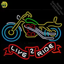 Неоновые вывески для мотоцикла Live 2 Ride неоновые лампы знак Настоящая стеклянная трубка декоративный настенный неоновый светильник производитель вывесок Прямая поставка