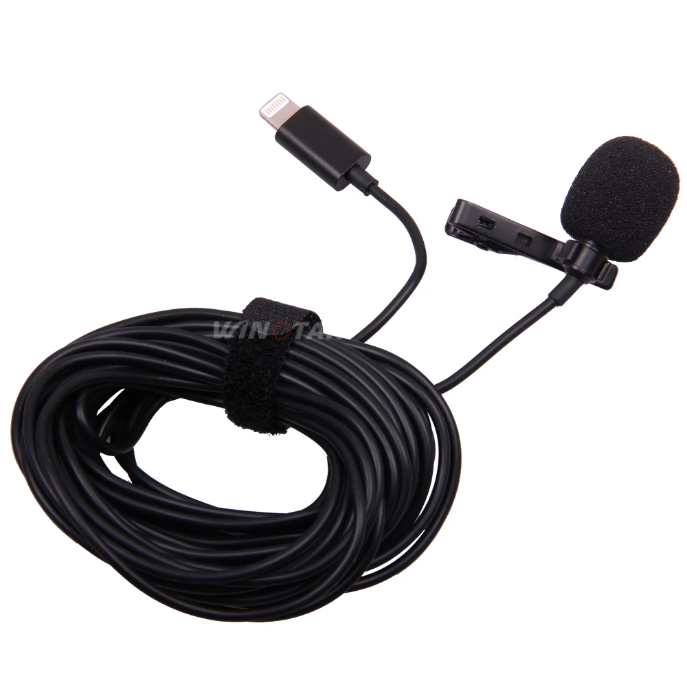 YC-LM22 6 м 4" Телефон Аудио Видео Запись петличный конденсаторный микрофон для iPhone X Xr Xs max 8 8plus 7 7plus 6 6s 6plus/iPad
