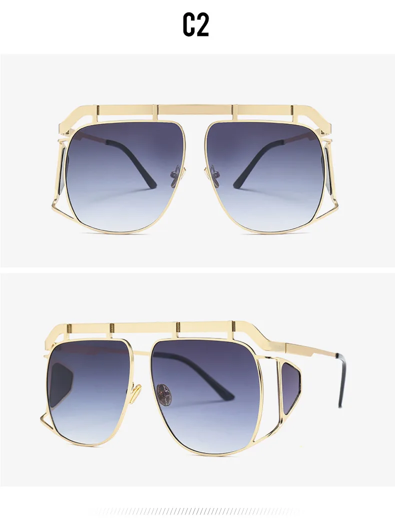 HBK пилот Квадратные Солнцезащитные очки унисекс большая оправа для женщин и мужчин фирменный дизайн новые модные трендовые очки градиентные линзы UV400