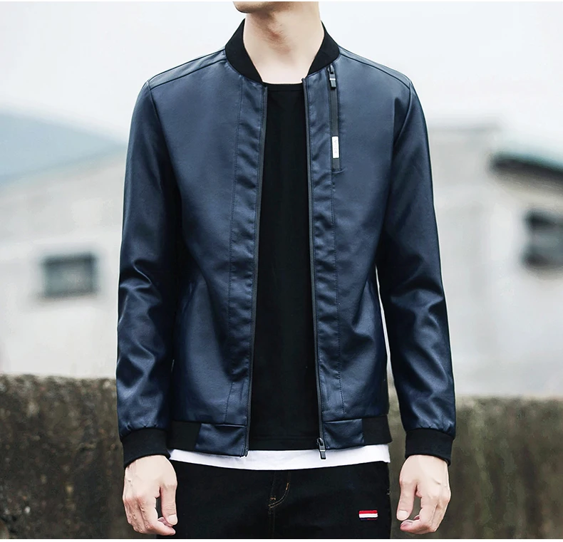Новые осенние WinterCoats высокое качество лоскутное ПУ мужской кожаная куртка Для мужчин Повседневное ветровка мотоциклетные Для мужчин s куртки пальто M-5XL