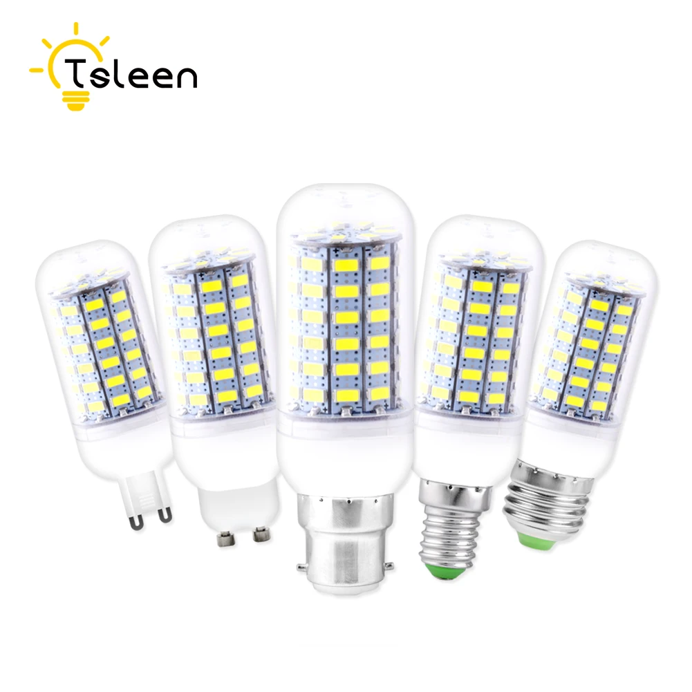 E27 светодиодный светильник E14 G9 B22 лампы SMD5730 220V 110V кукурузы 24 36 48 56 69 72 s люстры в