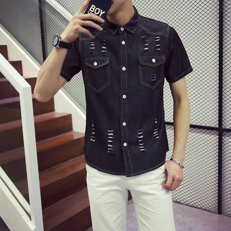 Slim Fit Men Denim Shirts 