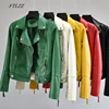 Special Price Zipper Jacket Coat Motorcycle Basic-Streetwear Faux-Soft-Leather Women Autumn FTLZZ Slim gzwq0xgn
