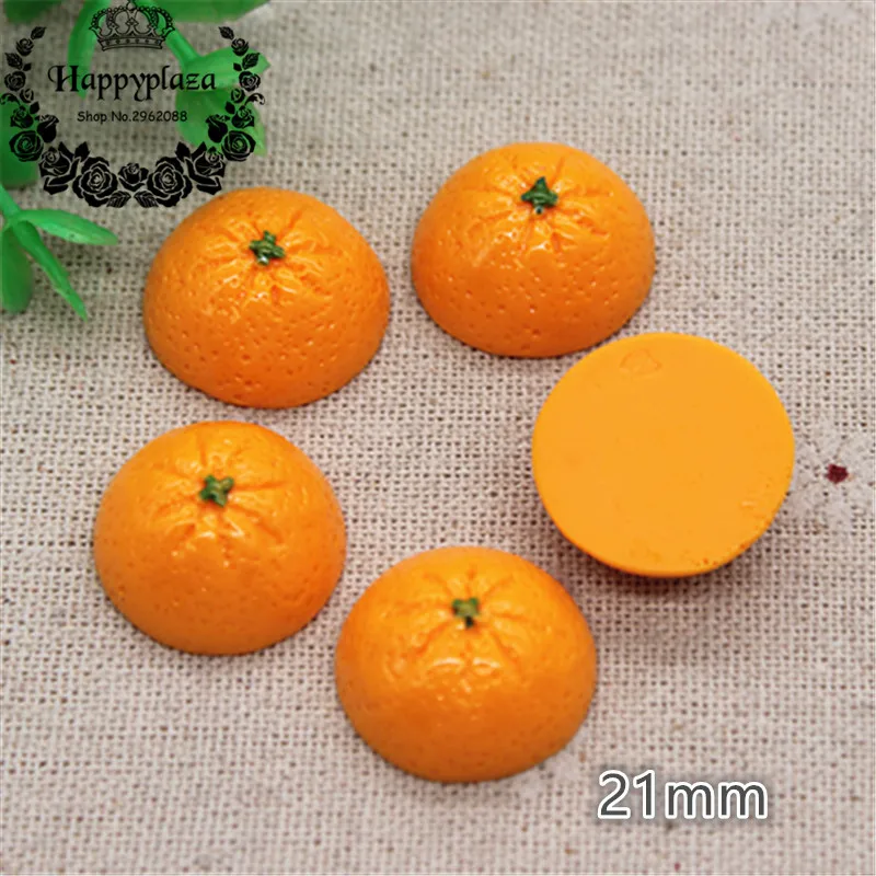 

10pcs Cute New Resin Fruit Orange Simulation Miniature Food Art Flatback Cabochon DIY Craft Decoration,21mm