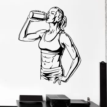 

Gym Name Sticker Fitness Arm Heart Crossfit Muscle Decal Body-building Posters Vinyl Wall Decals Parede Decor Mural Gym Sticker