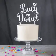 Пользовательский акриловый торт Топпер любовь птицы пары торт Топпер украшение для свадебного торта персонализированные юбилей торт Топпер