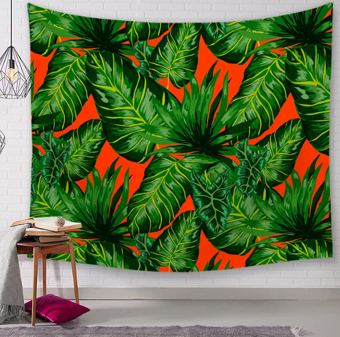 Зеленый подорожник тропический растительный Декор гобелены ванная комната