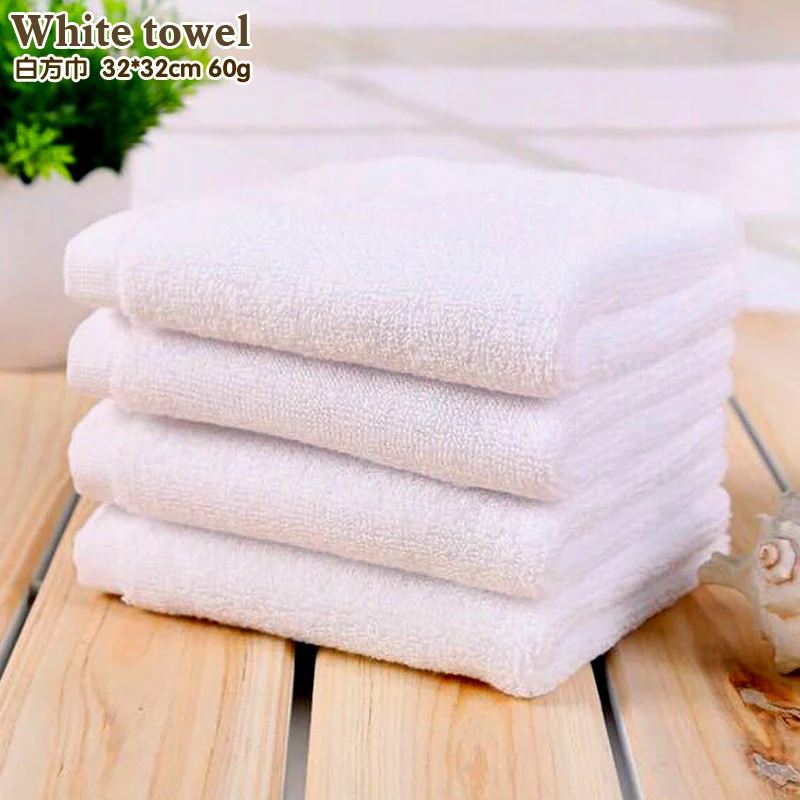 Good Quality Pure White Cotton Square Towels Super Soft Drying Quickly