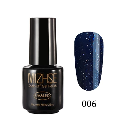 BLUEZ006 MIZHSE 7 мл Цвета Блеск лак для ногтей Полупостоянный УФ эмаль Гибридный лак для ногтей гель для базового покрытия лак для ногтей - Цвет: BLUEZ006