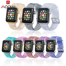 Силиконовый ремешок для часов для Apple Watch 38 мм 42 мм 40 мм 44 мм Блестящий ремешок для мужчин и женщин сменный Браслет ремешок для iwatch 1 2 3 4