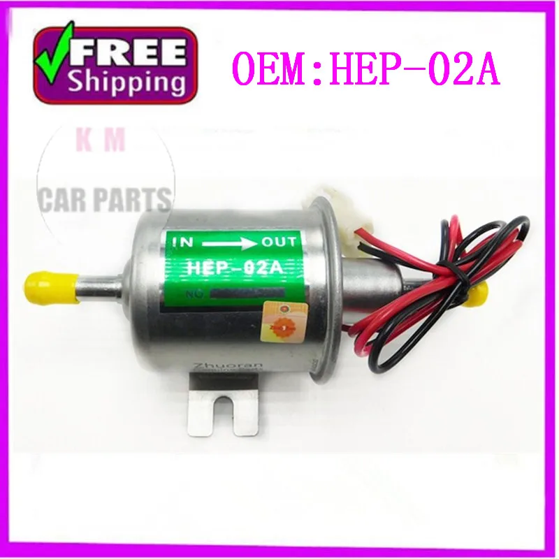 

High quality free shipping Universal Diesel Petrol Gasoline Electric Fuel Pump HEP-02A Low Pressure 12V HEP02A