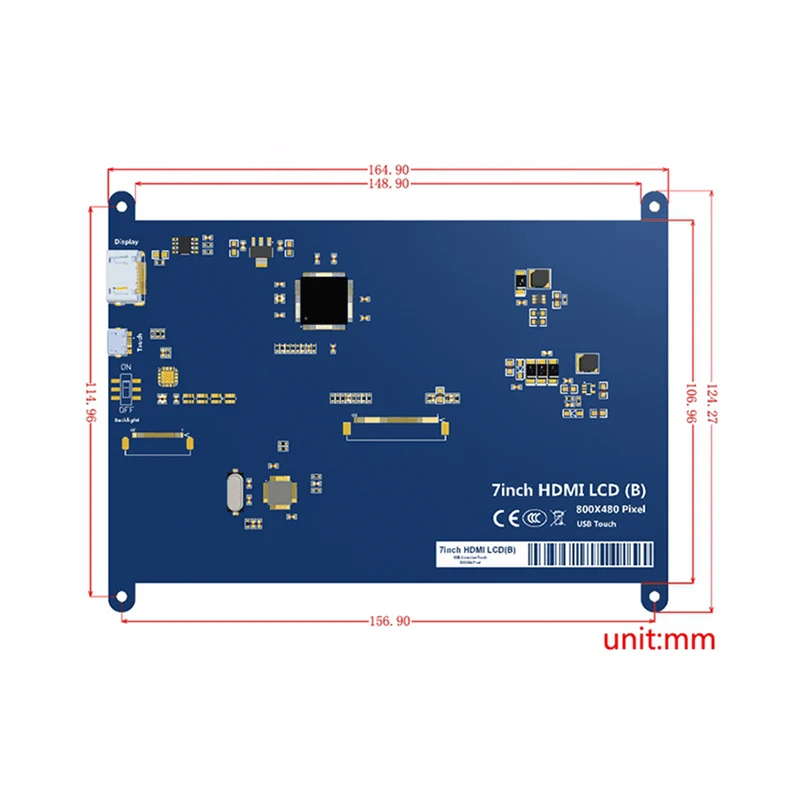 HDMI 7 дюймов сенсорный экран для Raspberry Pi 3 емкостный 7 ''ЖК-монитор для Banana Pi USB сенсорный экран дисплей с акриловым чехол