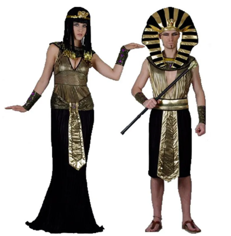 Egyptian Pharaoh Cosplay Costumes Party Adults King Men Women Fancy ...