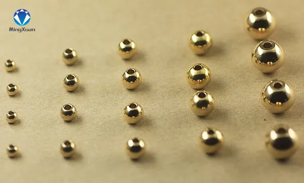 

MINGXAUN 50pcs/lot 3/4/5/6/8mm Silver Gold Brass Spacer Beads Ball Loose Bead for Charms Bracelets DIY Jewelry Making Components