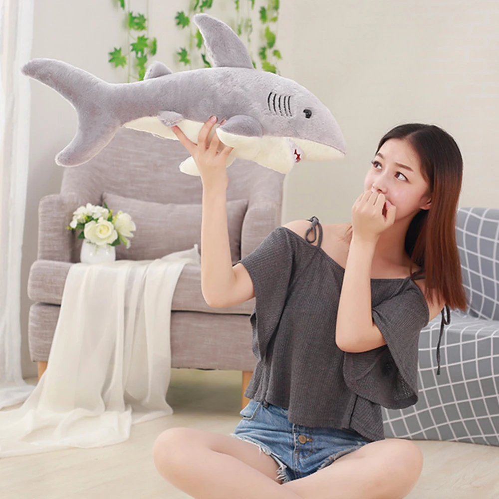 New Soft 50cm/70cm Shark Plush Shark Whale Stuffed Fish Ocean Animals Kawaii Doll Toys For Children Kids Cartoon Toy Baby's Gift