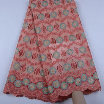 

2019 African Lace Embroidered Fabric With Stones Swiss Voile Lace In Switzerland Lace Fabric Dry Cotton Lace Fabric A1537