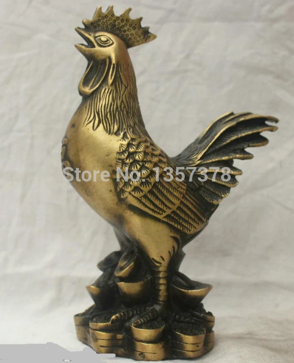

shitou 00148 Chinese China Folk Culture Handmade Brass Bronze Statue Lucky chicken Sculpture discount 30% (C0324)