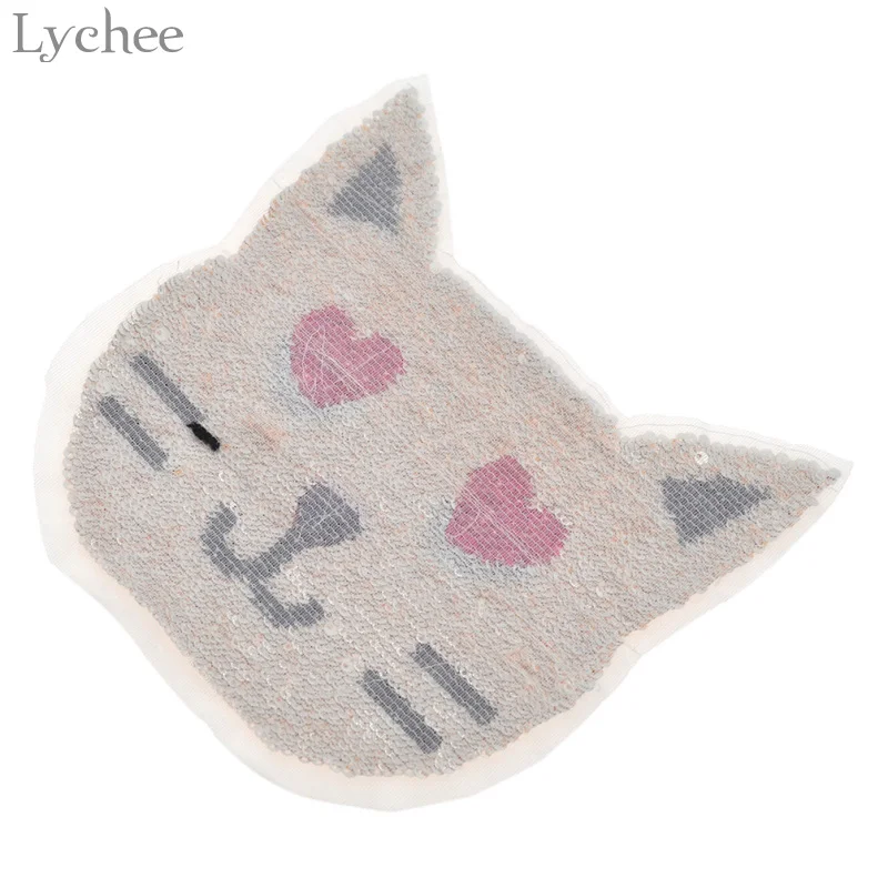 1 шт. двусторонний патчи с блестками для кошек Lychee Life сделай сам Аппликации одежды