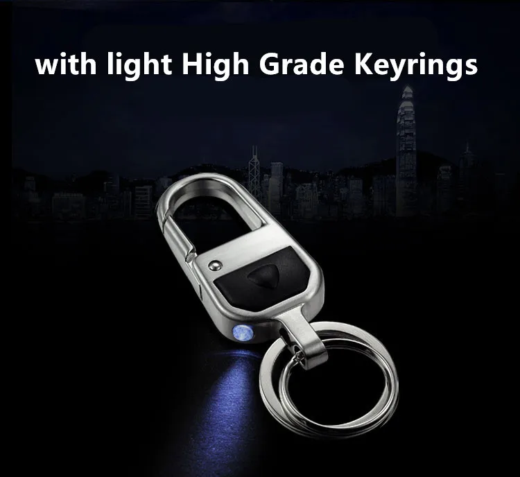

high quality alloy Car Keychain Men's with Lights Key Metal Key Pendant customize Logo Business Style gift box Bronze black
