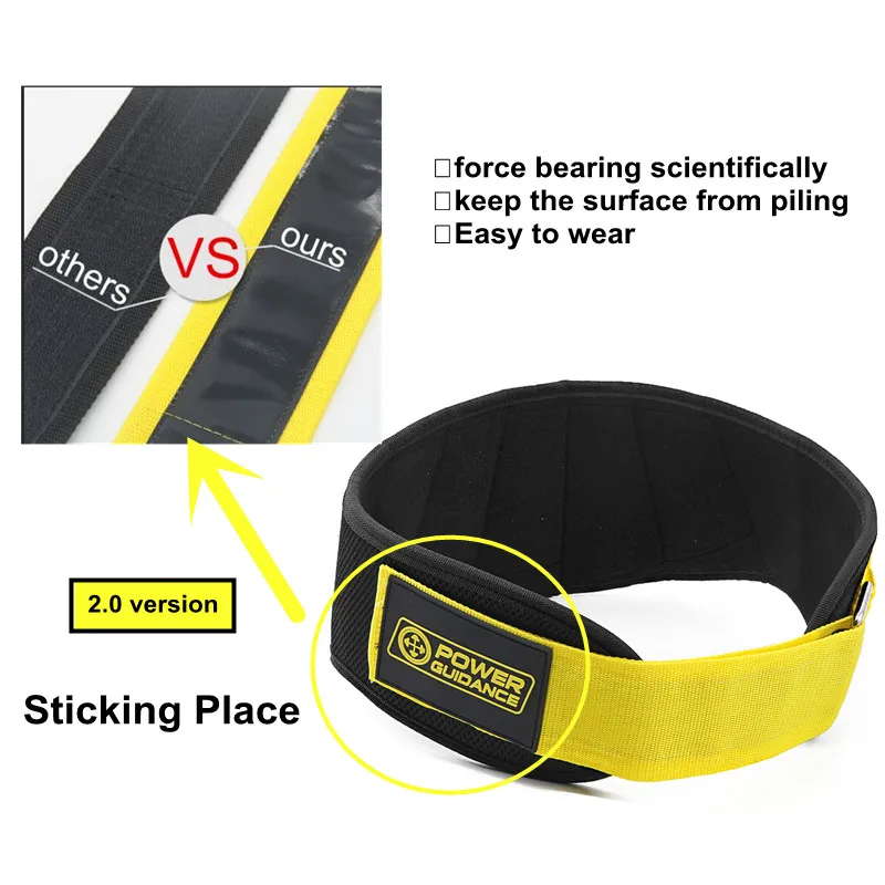 Power Guidance Nylon Weightlifting Belt Lumbar Waist Support Trainer Protector Belts For Weight Lifting Fitness Sport GYM