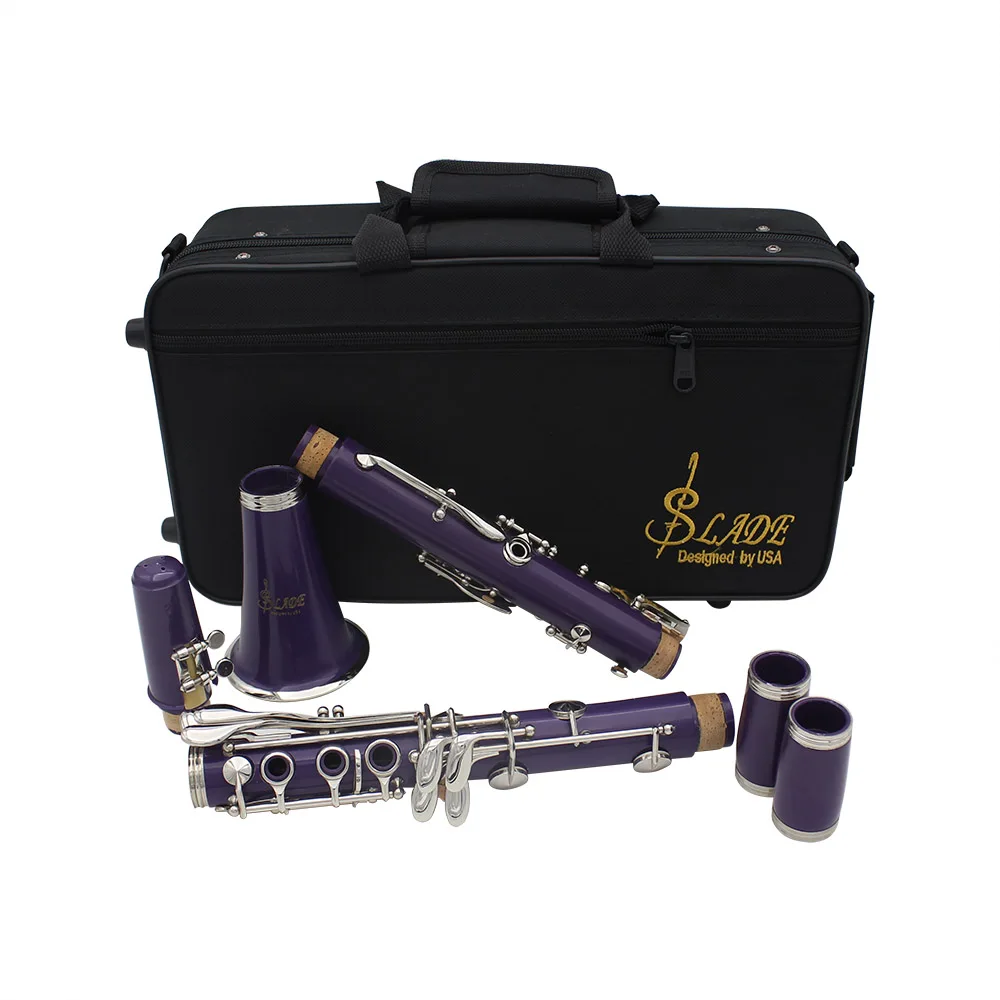 

Clarinet ABS 17 Key bB Flat Soprano Binocular Clarinet with Cork Grease Cleaning Cloth Gloves 10 Reeds Screwdriver Reed Case