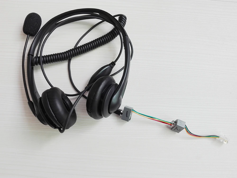 NEW Professional RJ11 plug monaural call center telephones headset phone headphones with 2 adapters for all telephones