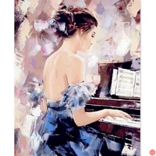 Алмазная живопись аксессуары пианино девушка фото на заказ алмазная живопись полный квадратный daimond живопись Бриллиантовая живопись