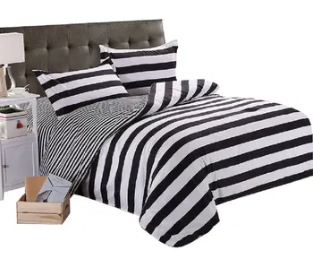 

WINLIFE Black White Bedding Striped Bedding Set Duvet Cover with 2 Pillow Shams Stars Bedding Set Black and White Plaid Bed Set