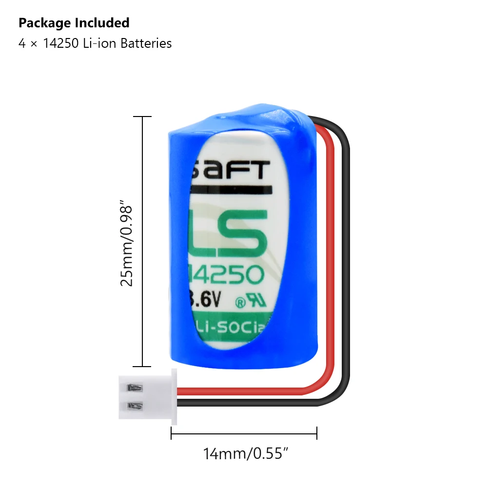 4 шт. 1/2 aa 3,6 v Высококачественная литиевая батарея li-ion 14250 R6, L14250, ER14250, SL350 plc Промышленные батареи 1200mah