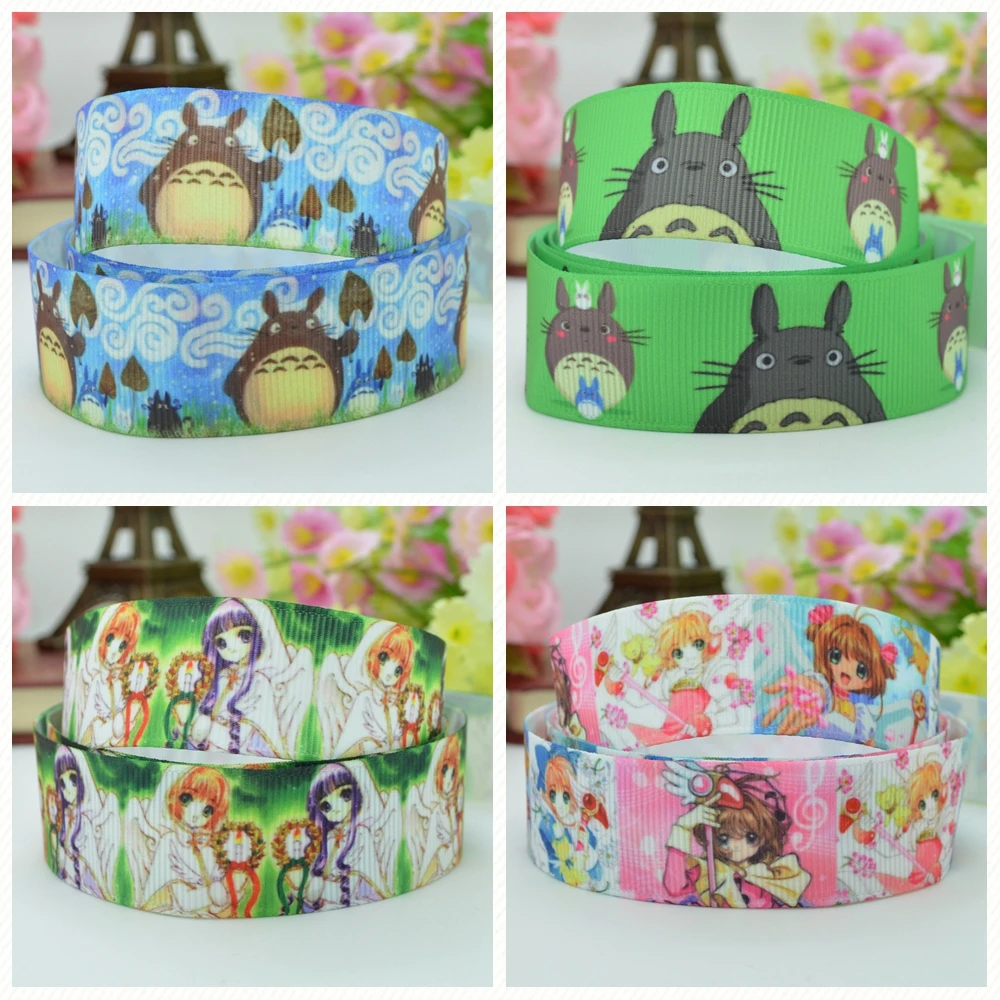 

DUWES 7/8" 22mm 2 5 10 20 50 Yards Totoro Cardcaptor Sakura cartoon Printed grosgrain ribbon hair bow DIY handmade Retail