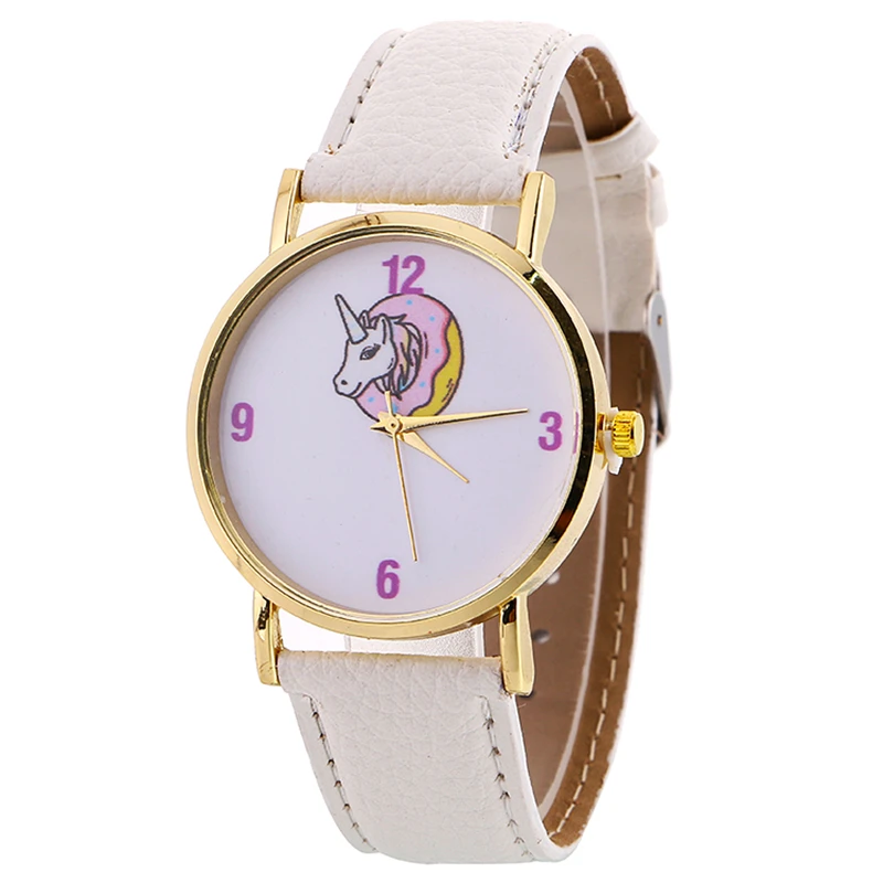 Unicorn Pattern Fashion Cute Watch For Women Girls Numerals Clock