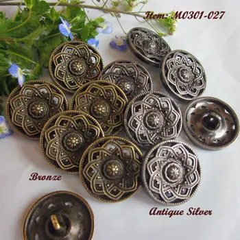 20mm Antique silver / Bronze hollow carved metal button small suit jacket shank buttons Diy accessories no fade 20mm Antique silver / Bronze hollow carved metal button small suit jacket shank buttons Diy accessories no fade