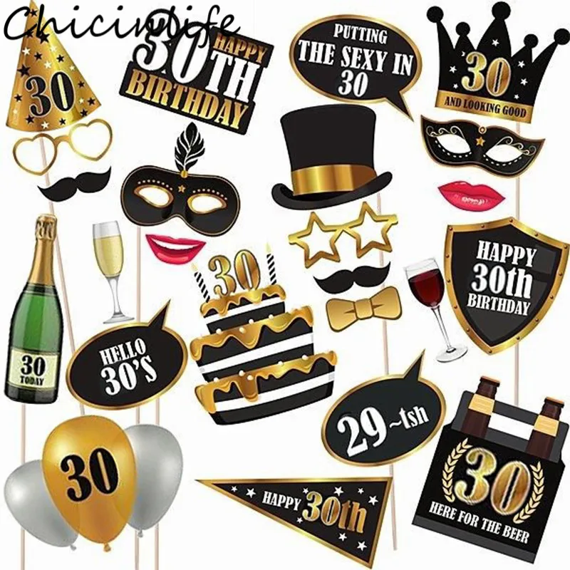 Фотобудка Chicinlife 30 го/50 го/60 го дня рождения реквизит на годовщину день для мужчин