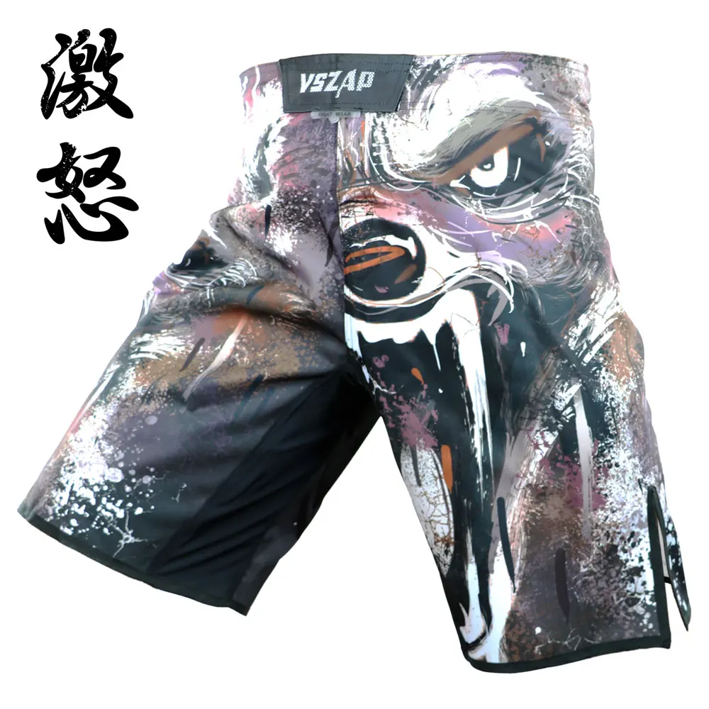 

VSZAP Anger WOLVES Crazy wolf mma shorts Fighting shorts muay thai shorts Wear resistant fabrics Double-stretch kids Sanda